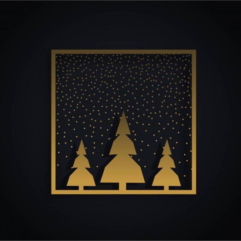 与三棵树和金黄fr的惊人的圣诞节节日设计
