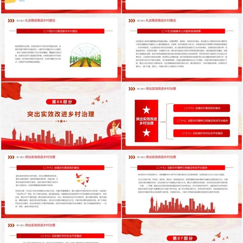 红色简约风2022中央一号文件解读PPT模板