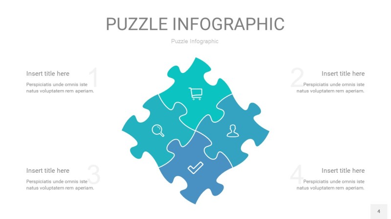 宝石绿拼图PPT图表4