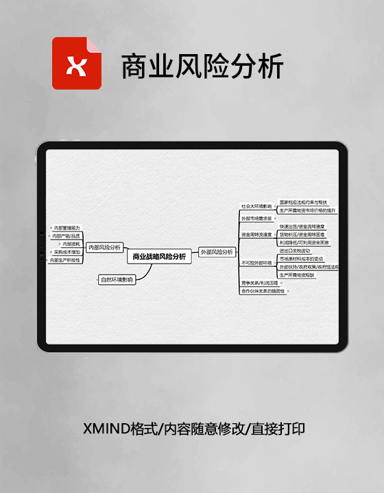 商业风险分析思维导图XMind模板 商业风险分析思维导图XMind模板