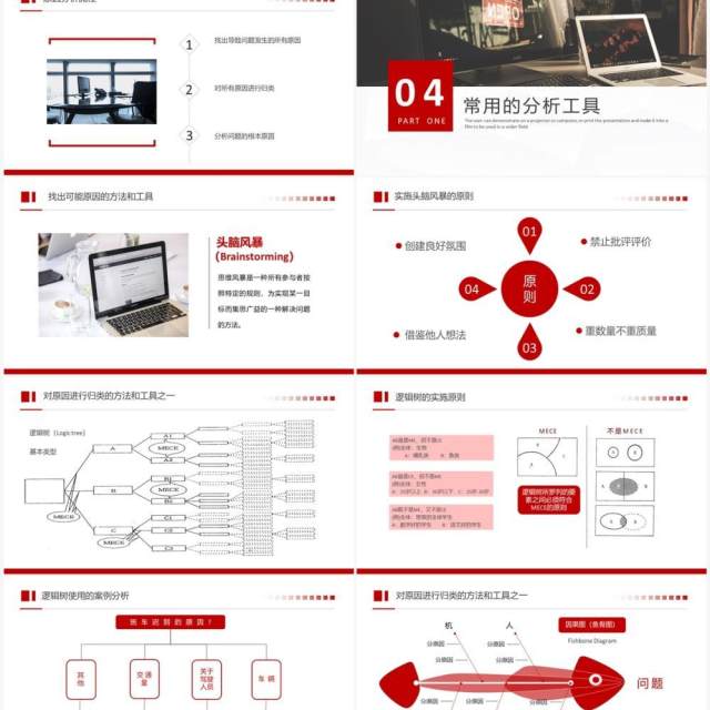 红色商务风问题分析与解决PPT模板 红色商务风问题分析与解决PPT模板