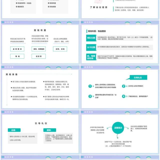 绿色扁平会议接待的礼貌礼节PPT模板 绿色扁平会议接待的礼貌礼节PPT模板