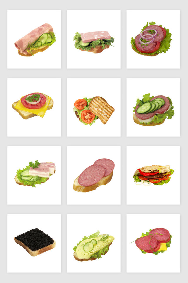 高清免抠美食三明治素材 高清免抠美食三明治素材