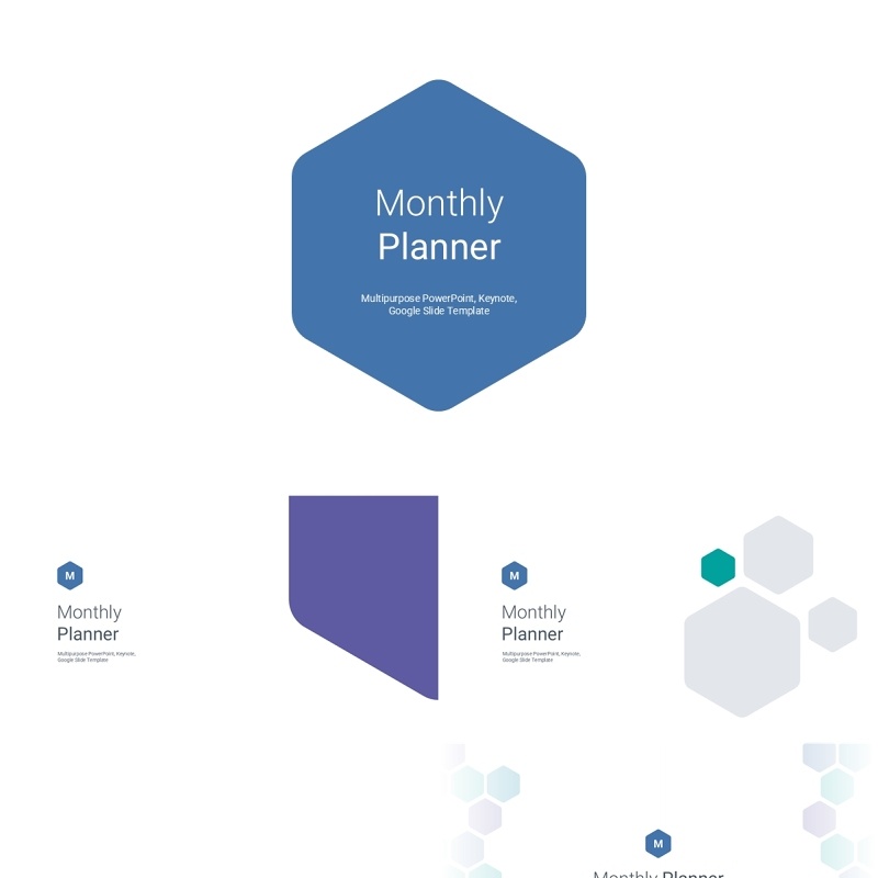 冷色系月度计划规划工作汇报PPT动态模板可插图Monthly Planner animation