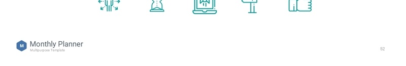 冷色系月度计划规划工作汇报PPT动态模板可插图Monthly Planner animation