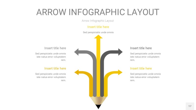 灰黄色箭头PPT信息图表17