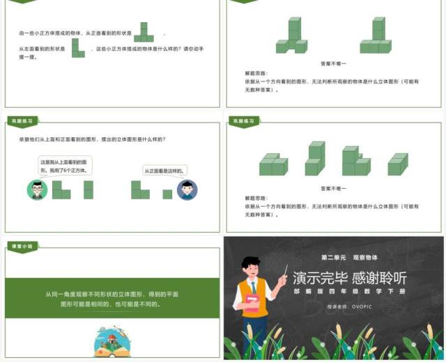 部编版四年级数学下册观察物体课件PPT模板