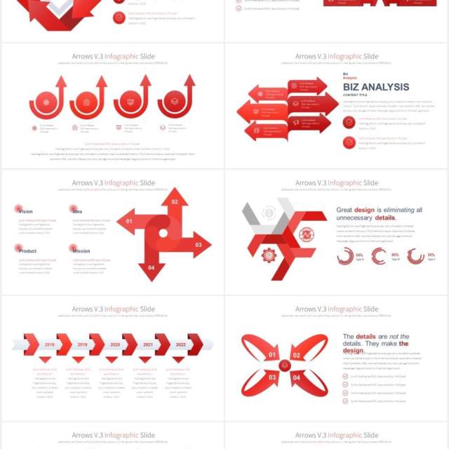 11套色系箭头流程图可视化信息图表PPT素材ARROWS V.3 - PowerPoint Infographics 11套色系箭头流程图可视化信息图表PPT素材ARROWS V.3 - PowerPoint Infographics