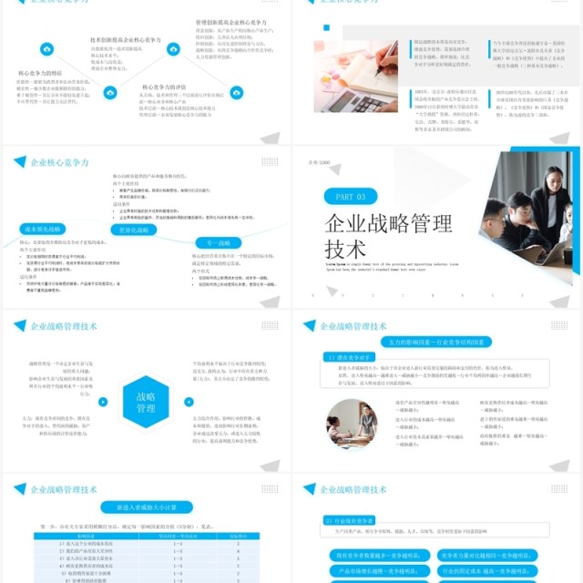 蓝色商务风企业战略管理培训PPT模板