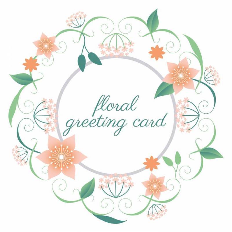 平面设计矢量春天贺卡