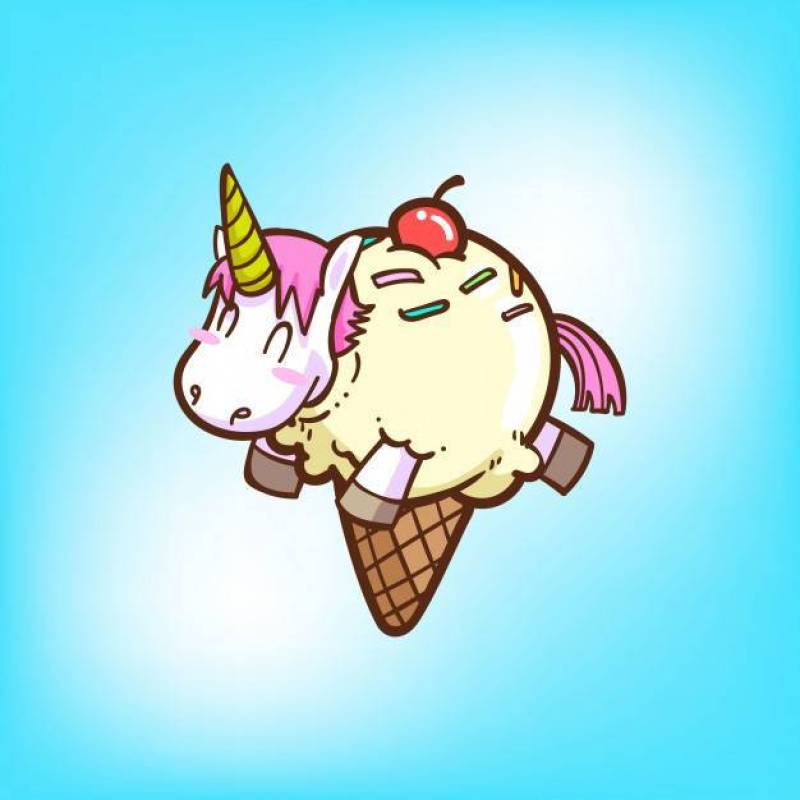 Cute unicorn with ice cream