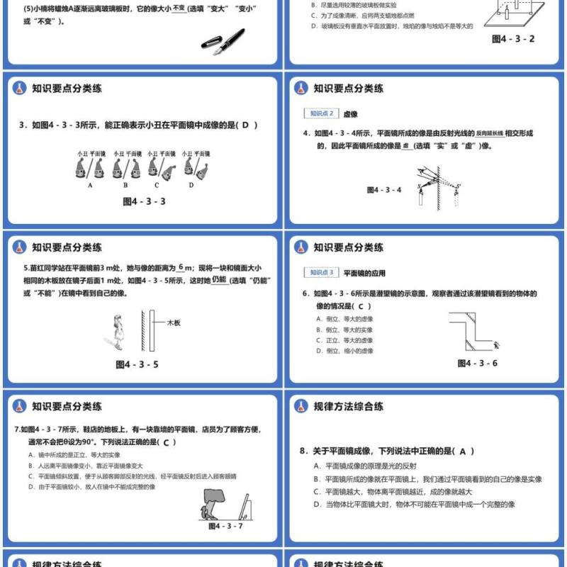 4.3.1第四章平面镜成像及其应用八年级物理课件PPT模版