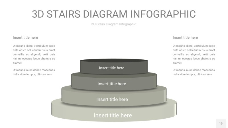 灰色3D阶梯PPT图表13