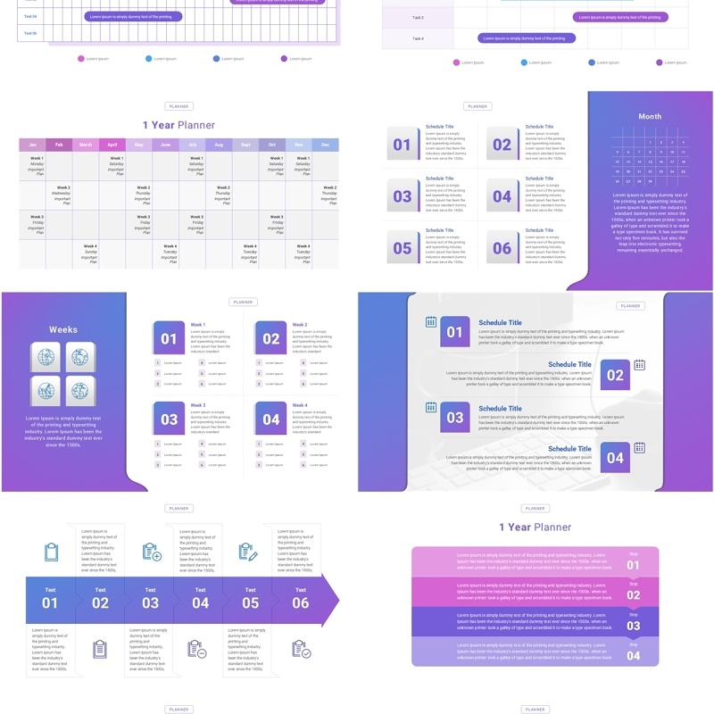 公司项目进度计划信息图PPT模板Corporate Schedule Planner