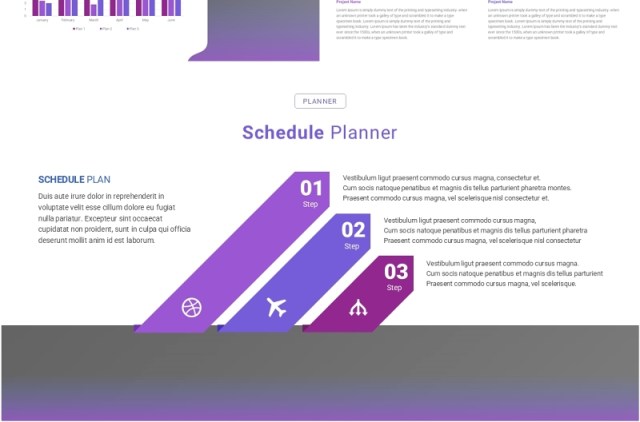 公司项目进度计划信息图PPT模板Corporate Schedule Planner