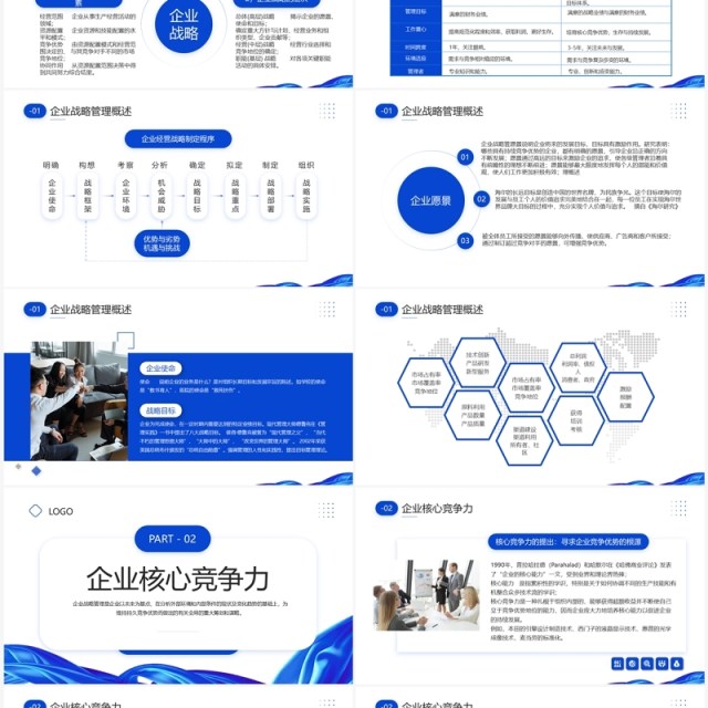 蓝色商务风企业战略管理培训PPT模板