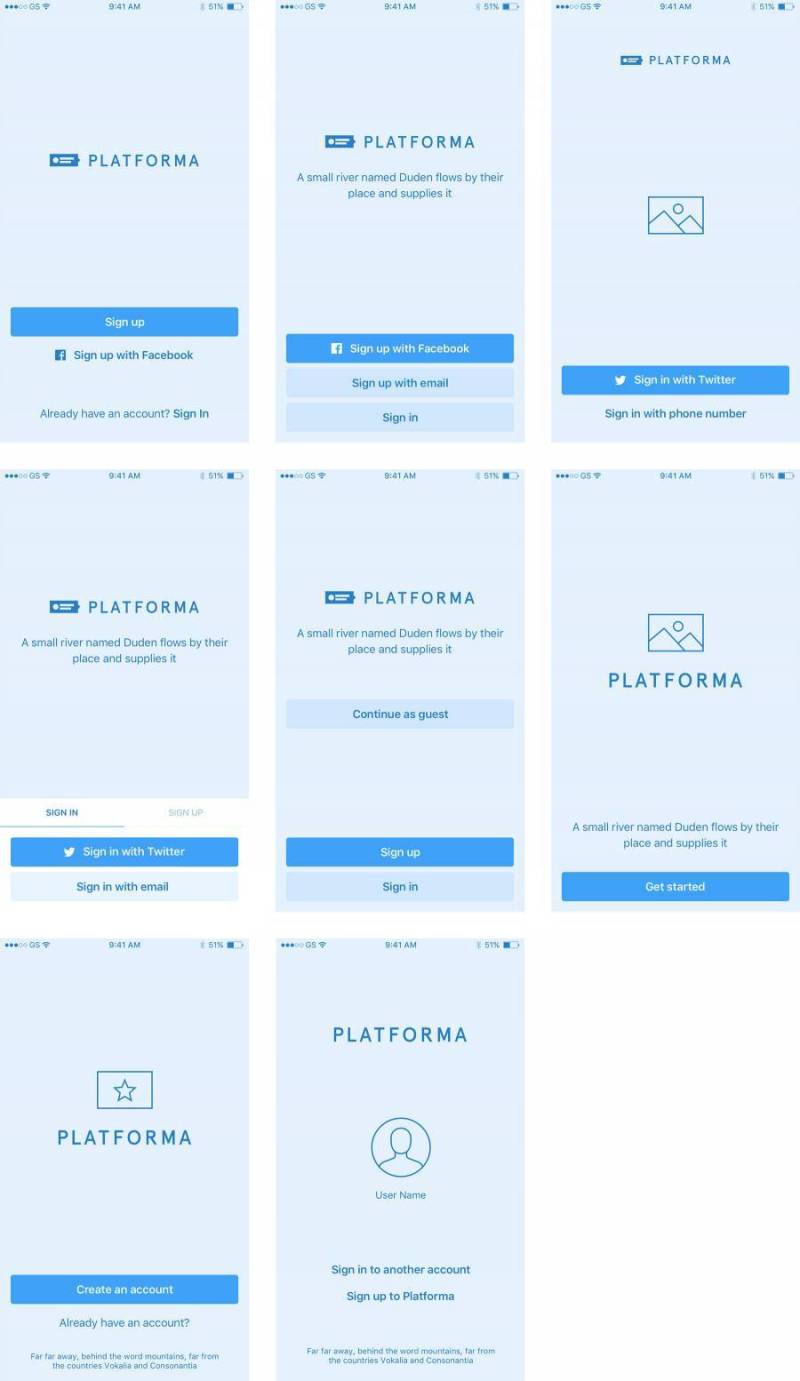 Platforma 引导页线框