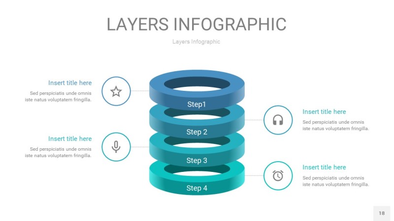 宝石绿3D分层PPT信息图18