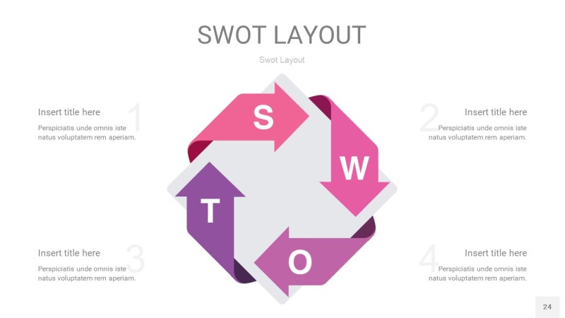 粉色SWOT图表PPT24