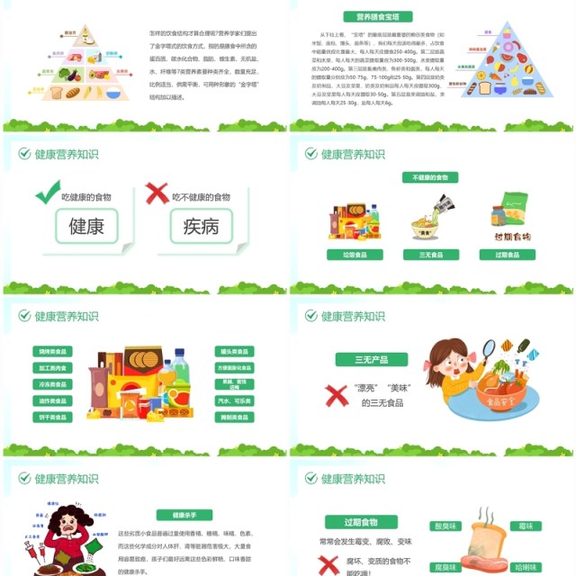 绿色卡通风科学食养助力儿童健康成长PPT模板 绿色卡通风科学食养助力儿童健康成长PPT模板