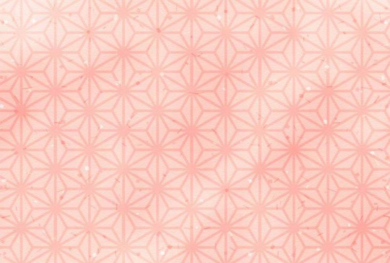 日本图案/桃色/大麻叶