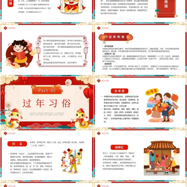 红色中国风2025蛇年送福过年介绍PPT模板 红色中国风2025蛇年送福过年介绍PPT模板