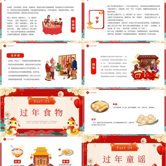 红色中国风2025蛇年送福过年介绍PPT模板 红色中国风2025蛇年送福过年介绍PPT模板