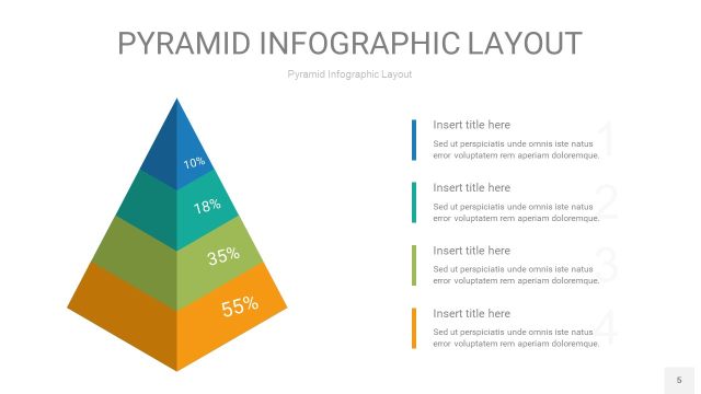 黄蓝绿色3D金字塔PPT信息图表5