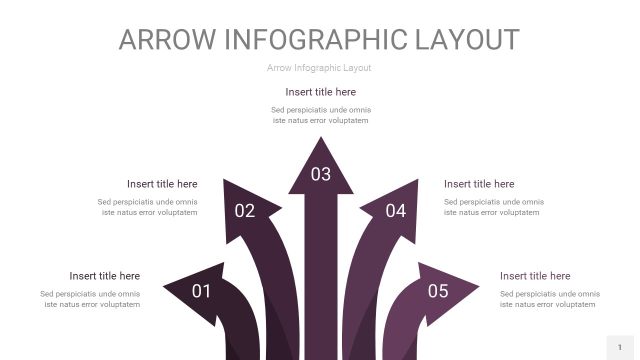 深紫色箭头PPT信息图表1