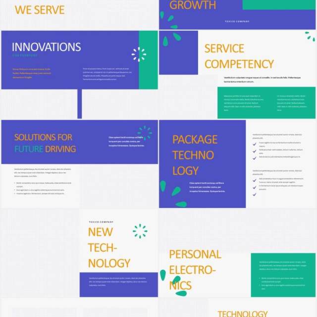 紫色简约技术公司宣传介绍PPT图片排版设计模板TEXICO - Technology Company Powerpoint Template