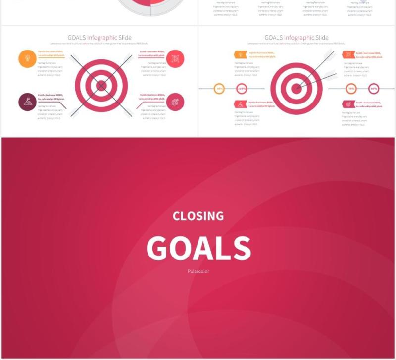 12套颜色成功阶梯台阶项目目标达成可视化图表PPT素材GOALS - PowerPoint Infographics