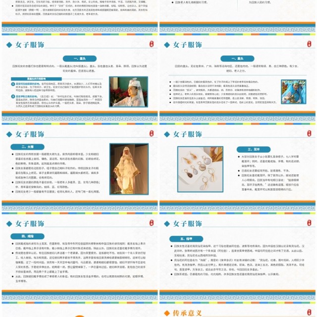 蓝色卡通风非遗系列之回族服饰PPT模板 蓝色卡通风非遗系列之回族服饰PPT模板