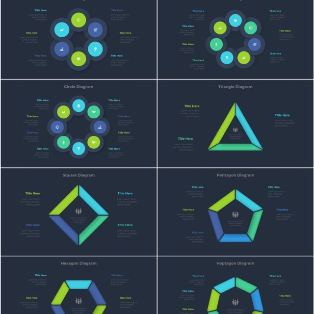 圆形图三角形信息图PPT模板Animated_Diagrams_Infographic_[Dark]