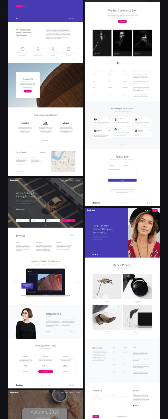 Web Design，Replacer UI Kit的最终草图UI工具包