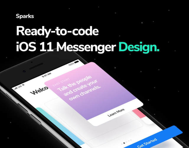 适用于Photoshop，Sketch＆XD的iOS 11消息应用套件，Sparks iOS 11 UI套件