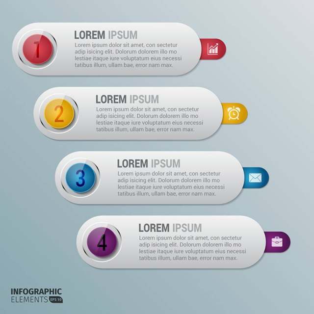 与颜色圈子Infographic模板的灰色线 与颜色圈子Infographic模板的灰色线