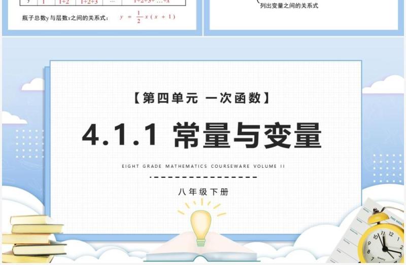 部编版八年级数学下册常量与变量课件PPT模板