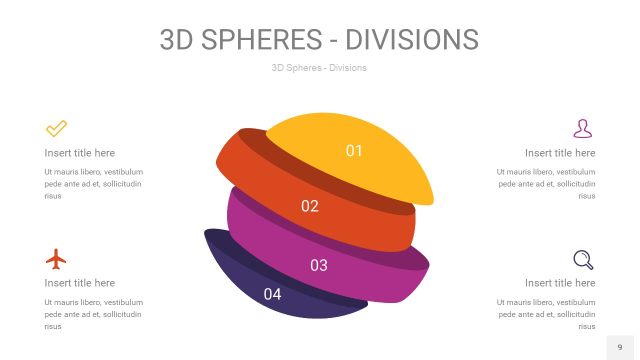 多彩3D球体切割PPT信息图9