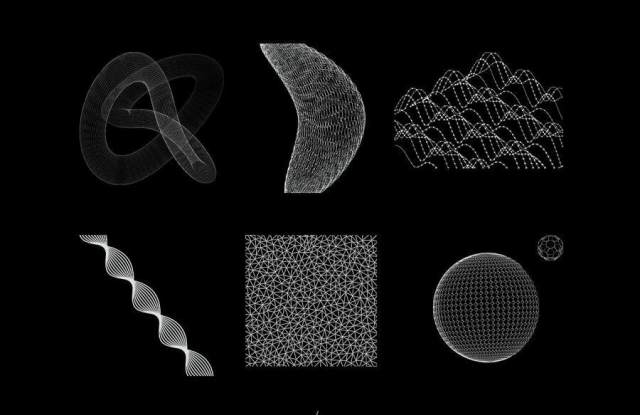 30款独特抽象的3D网格线框线条EPS矢量素材下载