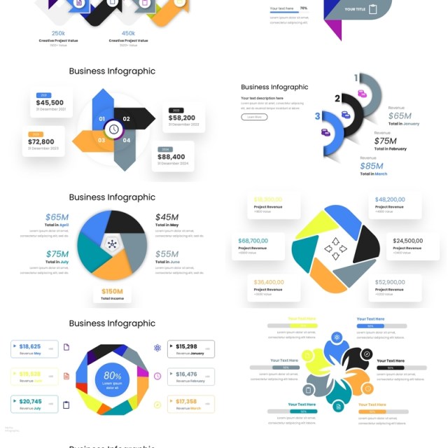 商业箭头信息图表PPT素材模板Business Infographic