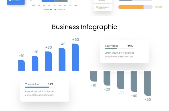 商业箭头信息图表PPT素材模板Business Infographic