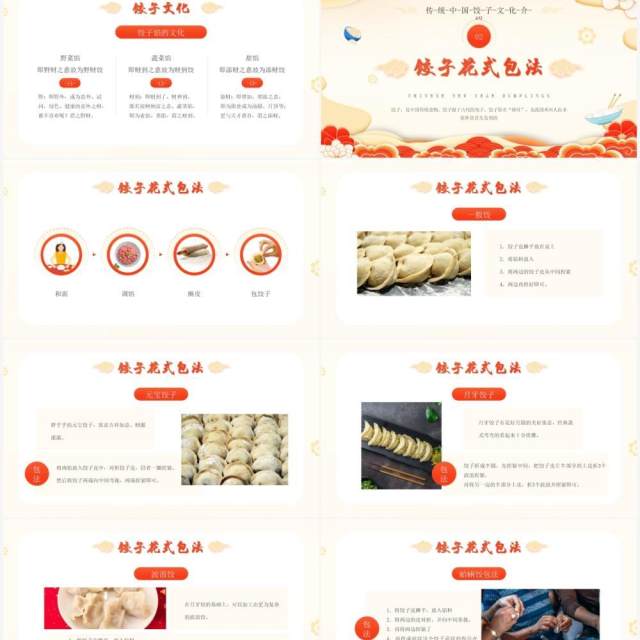 黄色中国风过年包饺子PPT动态模板 黄色中国风过年包饺子PPT动态模板