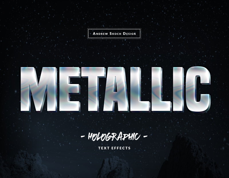 立体全彩色文本效果艺术字体样式PSD素材