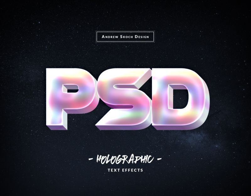 立体全彩色文本效果艺术字体样式PSD素材