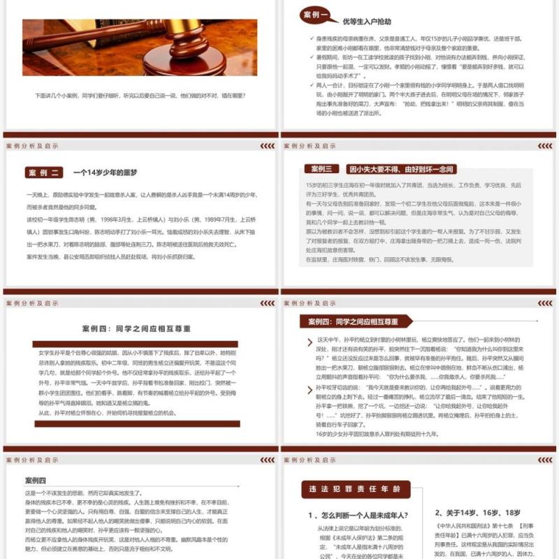 褐色简约风法律知识讲座PPT模板
