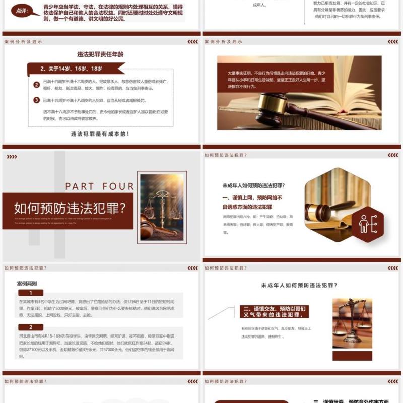 褐色简约风法律知识讲座PPT模板