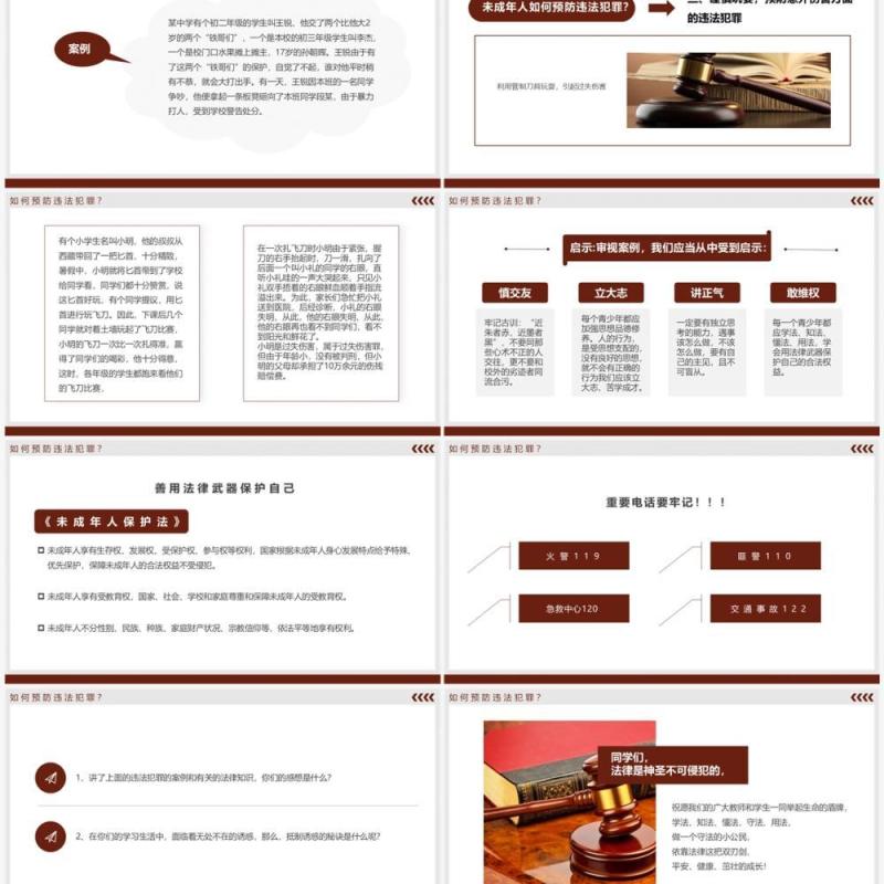 褐色简约风法律知识讲座PPT模板