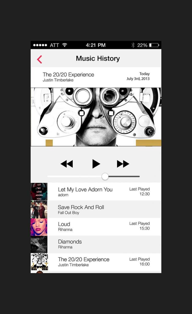 iOS7 音乐界面PSD分层