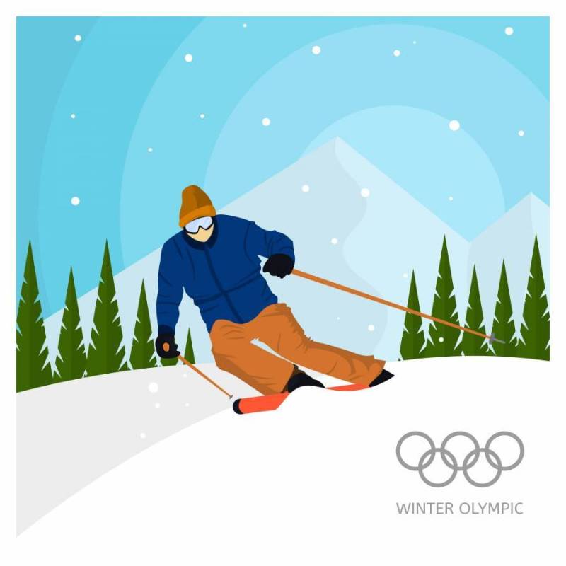 平滑雪冬季奥运韩国矢量图