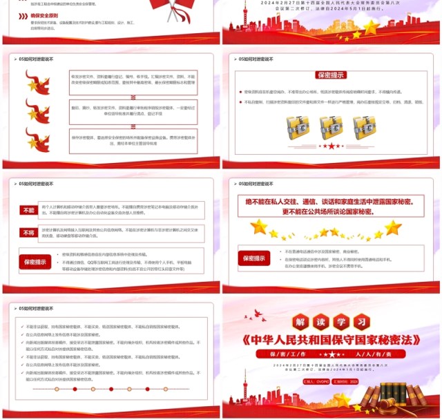 红色党政风解读学习保守国家秘密法PPT模板 红色党政风解读学习保守国家秘密法PPT模板